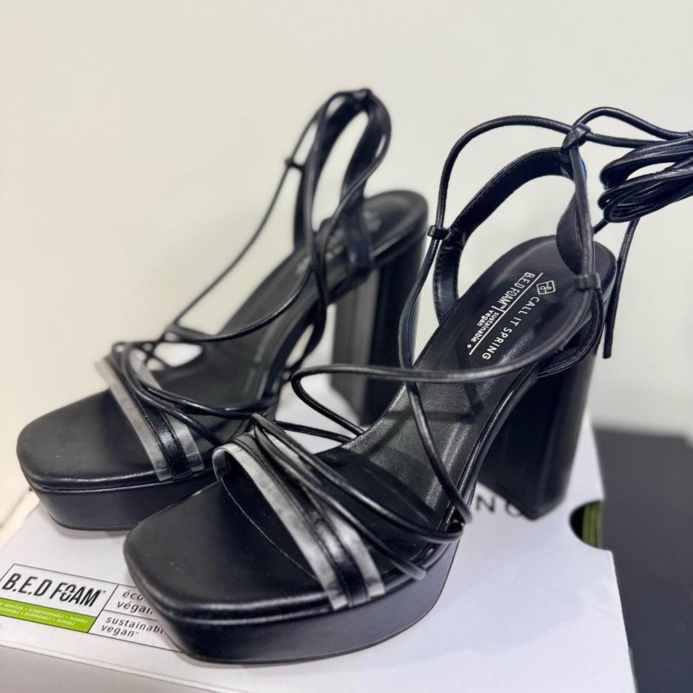 Call It Spring Black Platform Sandals